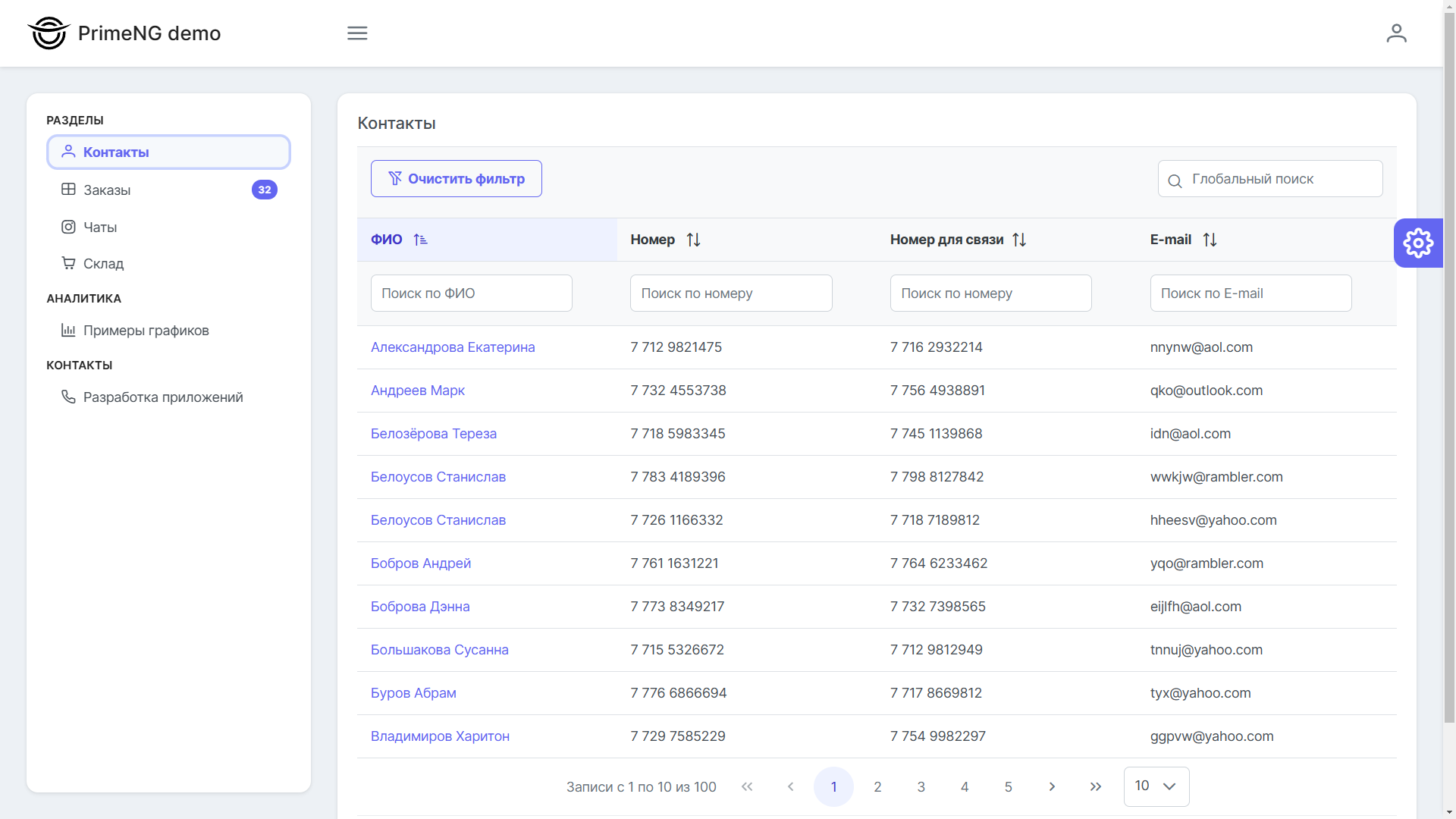 Vertical Navigation Menu and Sections